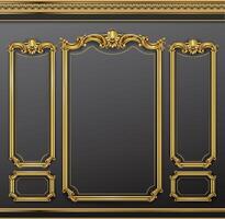 facade. Golden panel baroque cabinet wall vector