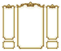 fachada. dorado panel barroco gabinete pared vector