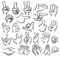 Hand gesture set hand drawn illustration vector