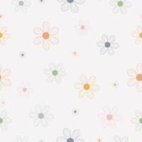 Seamless cute elegant flowers pattern background vector