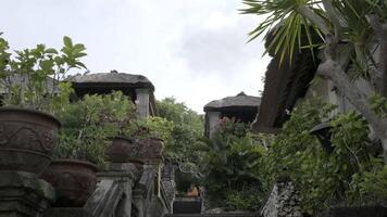 Stone staircase in a tropical cottage village video