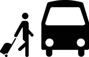 bus embarkation iso symbol vector