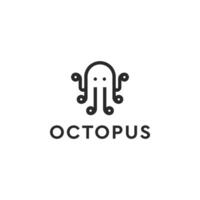Octopus Line Art Logo Style vector