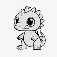 Cute dinosaurs for coloring. template for a coloring book with funny dinosaur triceratops. Coloring template for kids. vector