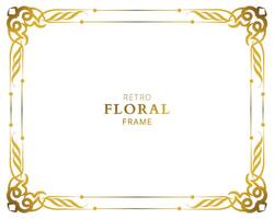 golden rectangular frame vector