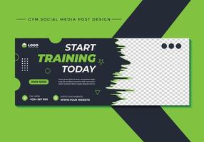 Gym, fitness, and sports social media post template design. Usable for social media, banner, and website. vector