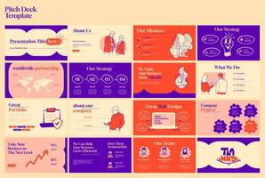 Business presentation slides template vector