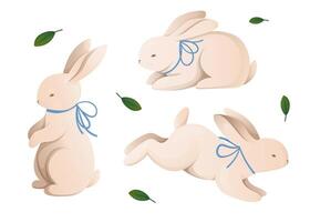 Cute Easter bunny bunny cartoon illustration. vector