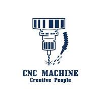 CNC Lathe machine Logo Computer Numerical Control modern 3D cutting technology design manufacturing industry cutting. This logo is ideal for cnc cutting maschines, woodworking industry, and similar. vector