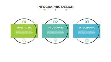 Timeline infographic design with circle for business template. 3 steps. vector