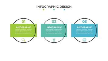 Timeline infographic design with circle for business template. 3 steps. vector