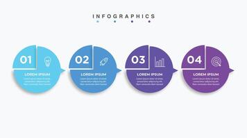 infografía diseño negocio modelo con íconos y 4 4 opciones o pasos. vector