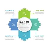 Circle chart infographic template with 4 options for presentations, advertising, layouts, annual reports vector