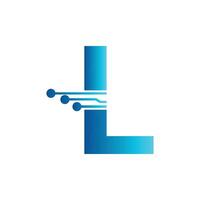 L letter tech logo, initial L for technology symbol vector