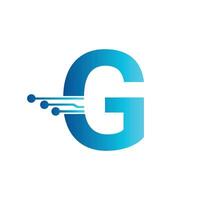 G letter tech logo, initial G for technology symbol vector