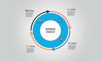 Pie chart of percentage infographics. Element of graph, diagram with 4 options - parts, processes, timeline. business template for presentation. vector