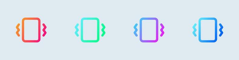 Shake phone line icon in gradient colors. Smartphone signs illustration. vector