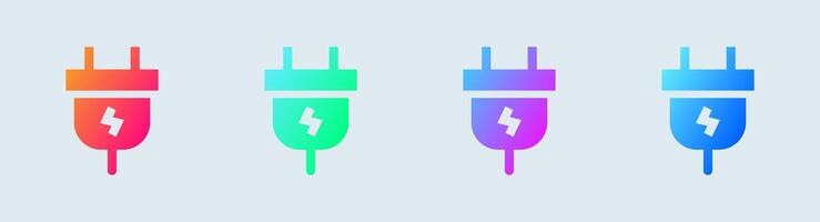 Socket solid icon in gradient colors. Power plug signs illustration. vector