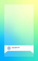 Vertical story template in gradient colors. Social media frame illustration. vector