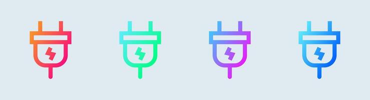 Socket line icon in gradient colors. Power plug signs illustration. vector