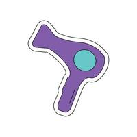 hair dryer sticker on a white background. vector