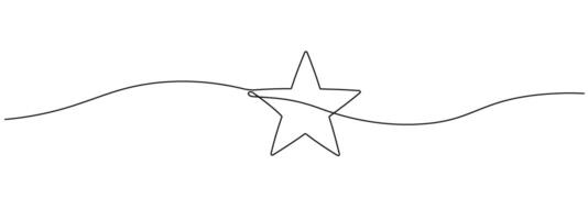 Continuous outline of a star icon. Single line editable star icon. Minimalistic drawing vector