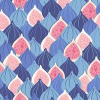 Seamless pattern with colorful figs. Cartoon design. vector