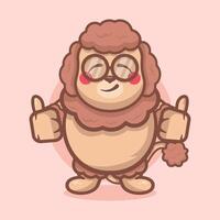 cute poodle dog character cartoon mascot with thumb up hand gesture vector