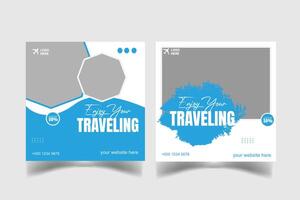 TRAVEL SOCIAL MEDIA POST DESIGN vector