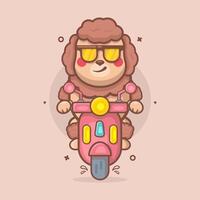 cool poodle dog character mascot cartoon riding scooter motorcycle vector