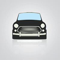 coche iconos, Clásico carros, único iconos, y un coche logo con un plata fondo, ilustración vector