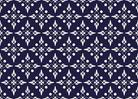 White symbol flowers form on dark blue background, ethnic fabric seamless pattern design for cloth carpet wallpaper wrapping etc. vector