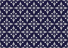 White symbol flowers form on dark blue background, ethnic fabric seamless pattern design for cloth carpet wallpaper wrapping etc. vector