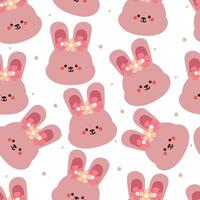 seamless pattern cartoon bunny. cute animal wallpaper for textile, gift wrap paper vector