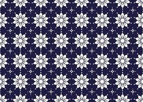 Symbol white floral seamless pattern on a dark blue background vector