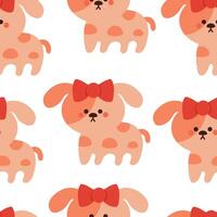 seamless pattern cartoon puppy. cute animal wallpaper for textile, gift wrap paper vector