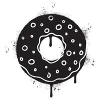 Spray Painted Graffiti Donut icon Sprayed isolated with a white background. vector