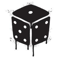 Spray Painted Graffiti Dice cube icon Sprayed isolated with a white background. vector