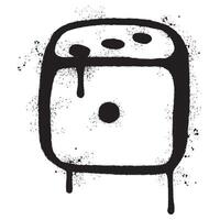 Spray Painted Graffiti Dice cube icon Sprayed isolated with a white background. vector