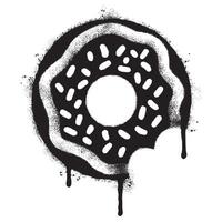 Spray Painted Graffiti Donut icon Sprayed isolated with a white background. vector