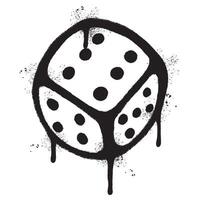 Spray Painted Graffiti Dice cube icon Sprayed isolated with a white background. vector