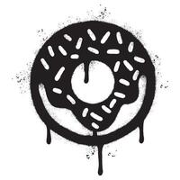 Spray Painted Graffiti Donut icon Sprayed isolated with a white background. vector