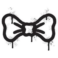 Spray Painted Graffiti Bow tie icon Sprayed isolated with a white background. vector