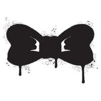 Spray Painted Graffiti Bow tie icon Sprayed isolated with a white background. vector