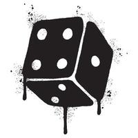 Spray Painted Graffiti Dice cube icon Sprayed isolated with a white background. vector