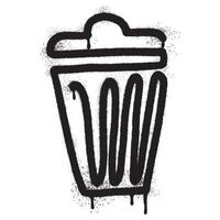 Spray Painted Graffiti trash can icon Sprayed isolated with a white background. vector