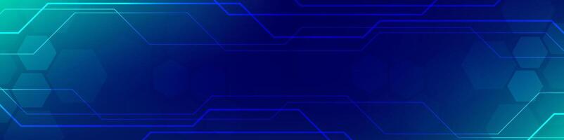 Dark Blue Digital technology banner. Futuristic banner for various design projects such as websites, presentations, print materials, social media posts vector