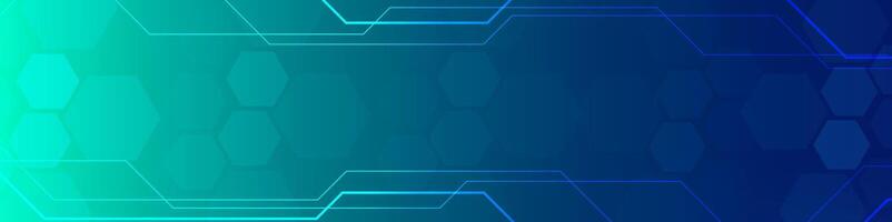 Green Blue Digital technology banner. Futuristic banner for various design projects such as websites, presentations, print materials, social media posts vector