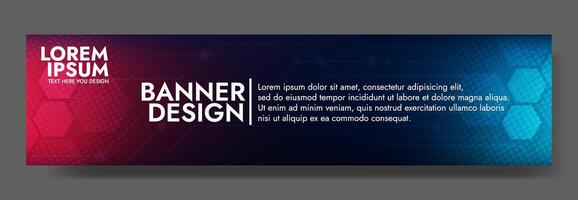 Red Blue Digital technology banner. Futuristic banner for various design projects such as websites, presentations, print materials, social media posts vector