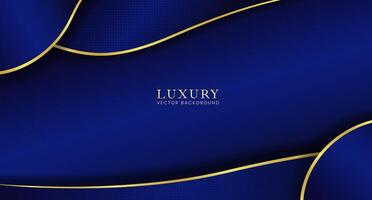 Blue wave luxury background with golden line decoration, premium backdrop suitable for awards, business banners, formal invitations and certificates. vector